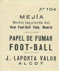 1924 J. Laporta Valor #104 Mejia Back