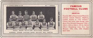 1963-64 Ty-Phoo Famous Football Clubs 1st Series (Packet) #1 Arsenal Front