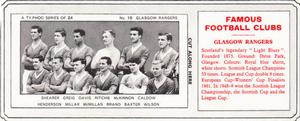 1963-64 Ty-Phoo Famous Football Clubs 1st Series (Packet) #10 Glasgow Rangers Front