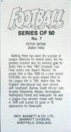 1984-85 Bassett & Co. Football #7 Peter Withe Back