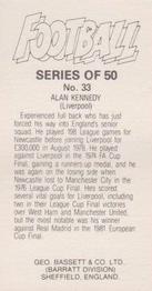 1984-85 Bassett & Co. Football #33 Alan Kennedy Back