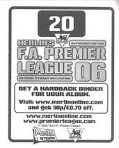 2005-06 Merlin F.A. Premier League 2006 #20 Gilberto Silva Back