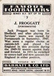 1953 Barratt & Co. Famous Footballers (A1) #7 Jack Froggatt Back