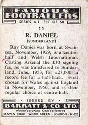 1953 Barratt & Co. Famous Footballers (A1) #11 Ray Daniel Back