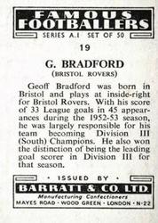 1953 Barratt & Co. Famous Footballers (A1) #19 Geoff Bradford Back