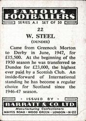 1953 Barratt & Co. Famous Footballers (A1) #22 Billy Steel Back