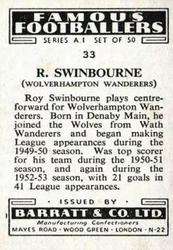 1953 Barratt & Co. Famous Footballers (A1) #33 Roy Swinbourne Back