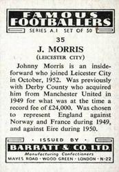 1953 Barratt & Co. Famous Footballers (A1) #35 J. Morris Back