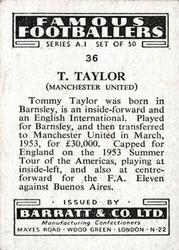 1953 Barratt & Co. Famous Footballers (A1) #36 Tommy Taylor Back