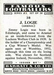 1953 Barratt & Co. Famous Footballers (A1) #38 James Logie Back
