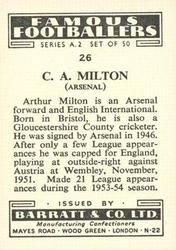 1954 Barratt & Co. Famous Footballers (A2) #26 Arthur Milton Back