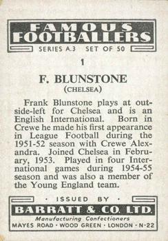 1955 Barratt & Co. Famous Footballers (A3) #1 Frank Blunstone Back