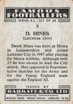 1955 Barratt & Co. Famous Footballers (A3) #3 Derek Hines Back