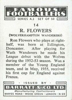 1955 Barratt & Co. Famous Footballers (A3) #14 Ron Flowers Back