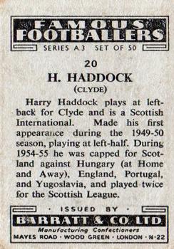 1955 Barratt & Co. Famous Footballers (A3) #20 Harry Haddock Back