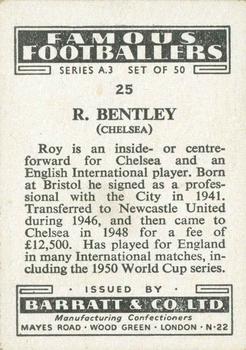 1955 Barratt & Co. Famous Footballers (A3) #25 Roy Bentley Back