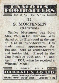 1955 Barratt & Co. Famous Footballers (A3) #33 Stan Mortensen Back