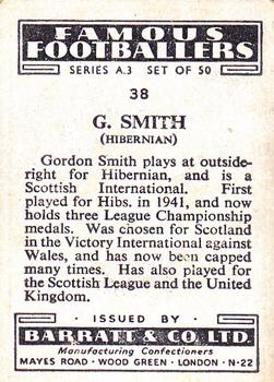 1955 Barratt & Co. Famous Footballers (A3) #38 Gordon Smith Back