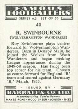1955 Barratt & Co. Famous Footballers (A3) #40 Roy Swinbourne Back