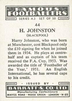1955 Barratt & Co. Famous Footballers (A3) #44 Harry Johnston Back