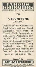 1957 Barratt & Co. Famous Footballers (A5) #20 Frank Blunstone Back