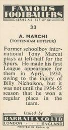 1957 Barratt & Co. Famous Footballers (A5) #33 Tony Marchi Back
