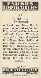 1957 Barratt & Co. Famous Footballers (A5) #39 Peter Harris Back