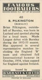 1957 Barratt & Co. Famous Footballers (A5) #40 Brian Pilkington Back