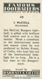 1957 Barratt & Co. Famous Footballers (A5) #48 Ian McColl Back