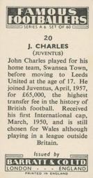 1958 Barratt & Co. Famous Footballers (A6) #20 John Charles Back
