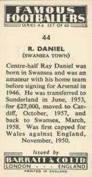 1958 Barratt & Co. Famous Footballers (A6) #44 Ray Daniel Back