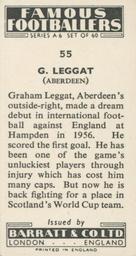 1958 Barratt & Co. Famous Footballers (A6) #55 Graham Leggat Back
