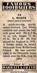 1959 Barratt & Co. Famous Footballers (A7) #34 Len White Back