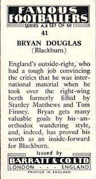 1961 Barratt & Co. Famous Footballers (A9) #41 Bryan Douglas Back