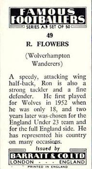 1961 Barratt & Co. Famous Footballers (A9) #49 Ron Flowers Back