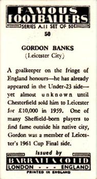 1963 Barratt & Co. Famous Footballers (A11) #50 Gordon Banks Back