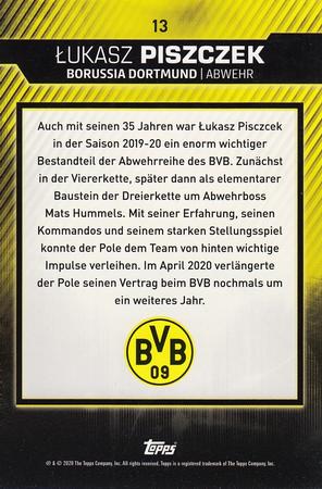 2020-21 Topps BVB Team Set #13 Lukasz Piszczek Back