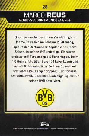 2020-21 Topps BVB Team Set #28 Marco Reus Back