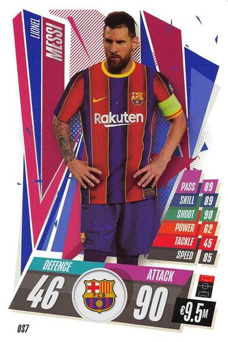 2020-21 Topps Match Attax UEFA Champions League - XL Over Sized #OS7 Lionel Messi Front