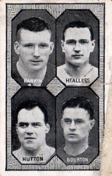 1930 Barratt & Co. Football Teams - 1st Division #NNO Willie Rankin / Henry Healless / Jock Hutton / Clarrie Bourton Front