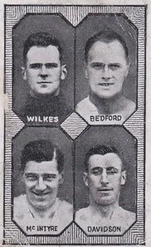 1930 Barratt & Co. Football Teams - 1st Division #NNO Harry Wilkes / Harry Bedford / Johnny McIntyre / Thomas Davison Front
