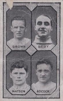 1930 Barratt & Co. Football Teams - 1st Division #NNO Jack Brown / Jack Beby / Norman Watson / Hugh Adcock Front