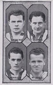 1930 Barratt & Co. Football Teams - 1st Division #NNO Arthur Andrews / Billy Clunas / Evelyn Morrison / Jock McDougall Front