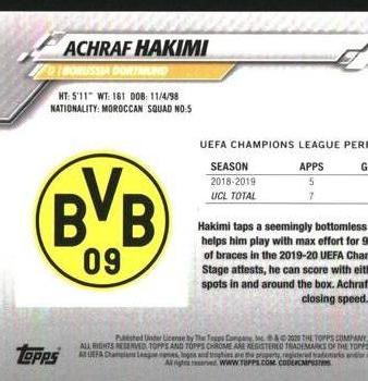2019-20 Topps Chrome UEFA Champions League - Purple Carbon Fiber #12 Achraf Hakimi Back