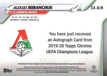 2019-20 Topps Chrome UEFA Champions League - Autographs #CA-ALM Aleksei Miranchuk Back