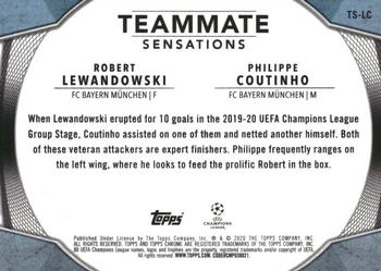 2019-20 Topps Chrome UEFA Champions League - Teammate Sensations #TS-LC Robert Lewandowski / Philippe Coutinho Back