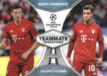 2019-20 Topps Chrome UEFA Champions League - Teammate Sensations #TS-LC Robert Lewandowski / Philippe Coutinho Front