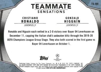 2019-20 Topps Chrome UEFA Champions League - Teammate Sensations #TS-RH Cristiano Ronaldo / Gonzalo Higuaín Back