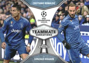 2019-20 Topps Chrome UEFA Champions League - Teammate Sensations #TS-RH Cristiano Ronaldo / Gonzalo Higuaín Front