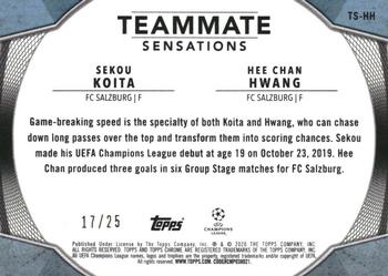 2019-20 Topps Chrome UEFA Champions League - Teammate Sensations Orange #TS-HH Sekou Koita / Hee Chan Hwang Back